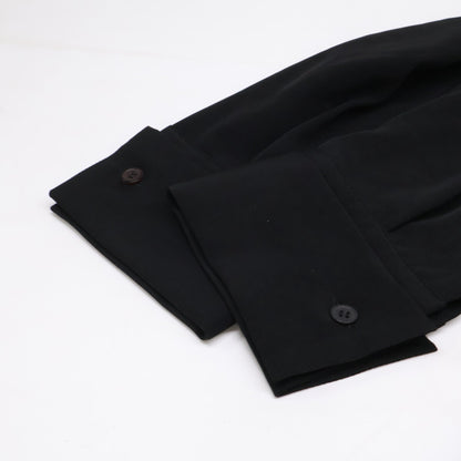 REGULATION Yohji Yamamoto レギュレーション ヨウジヤマモト 【24SS】FY-B55-500 CHINE R-FRONT ZIP SHIRT アシメントリーデザイン ベルト付 ロングシャツ トップス
