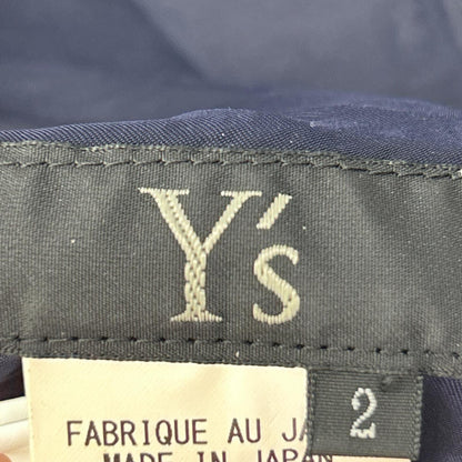 Y's ワイズ YH-P22-828 ネイビー CUPRO ASYMMETRIC PANTS WITH GATHERED WAIST ボトムス