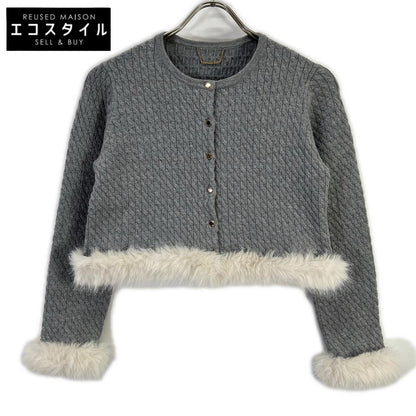 CELFORD セルフォード 25AW グレー シルクカシミア混 ファートリムカーディガン トップス