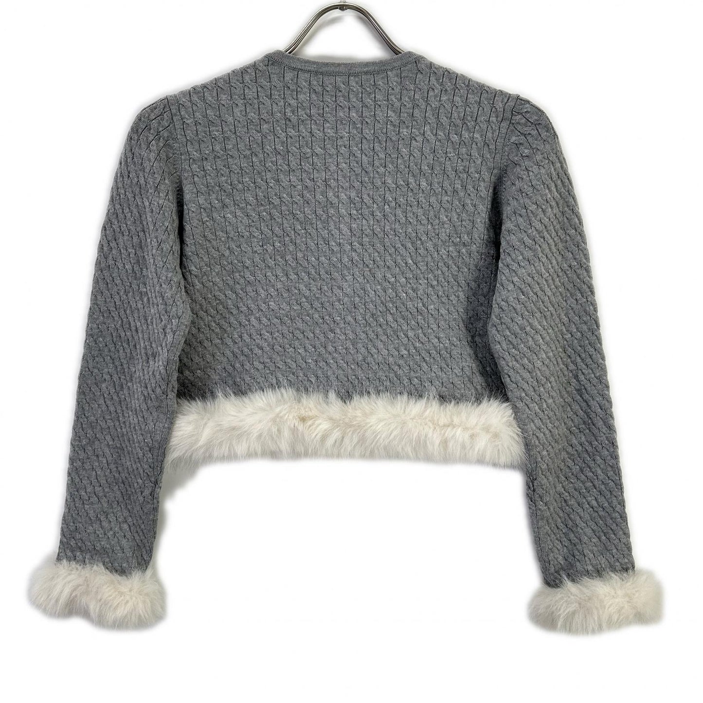CELFORD セルフォード 25AW グレー シルクカシミア混 ファートリムカーディガン トップス