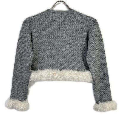 CELFORD セルフォード 25AW グレー シルクカシミア混 ファートリムカーディガン トップス