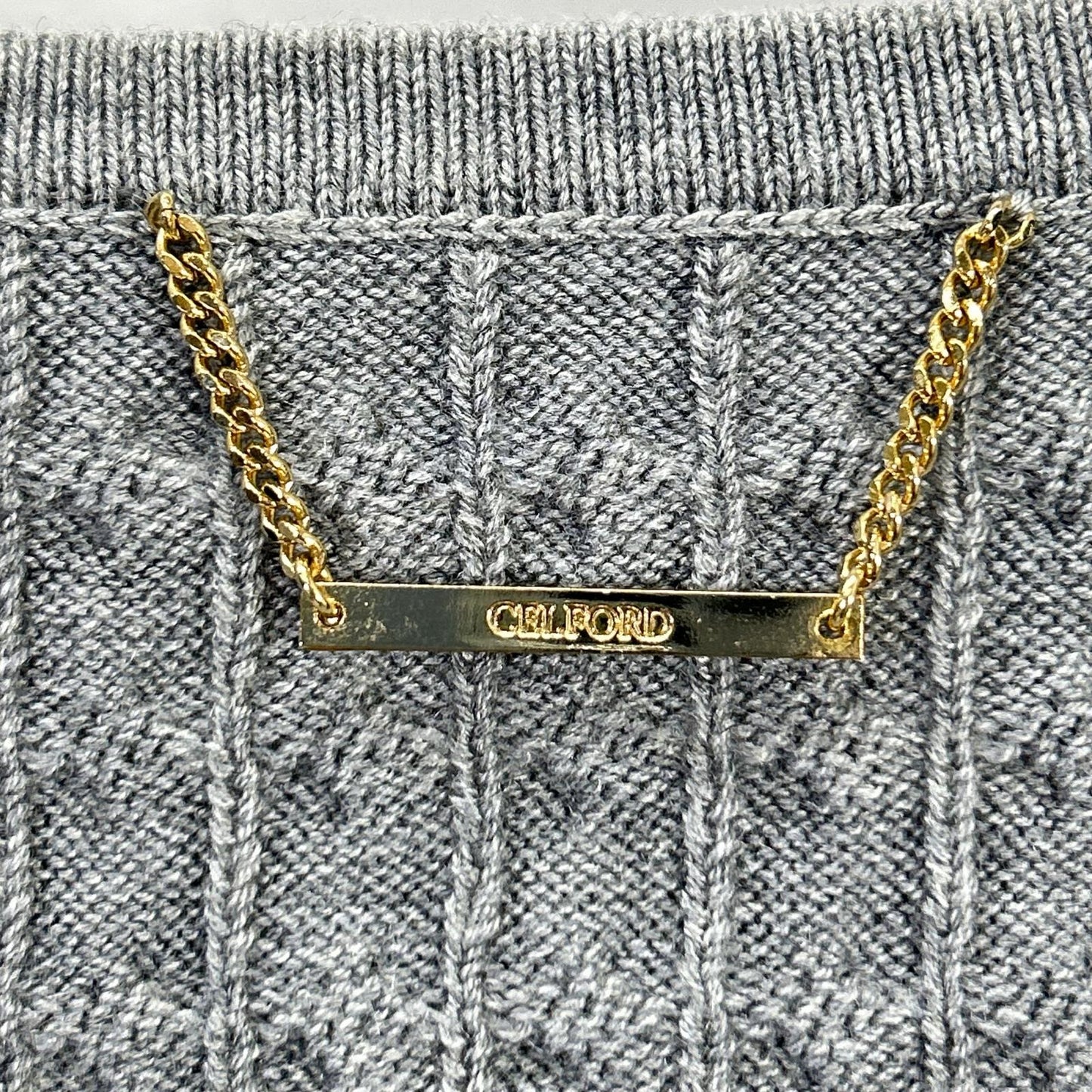 CELFORD セルフォード 25AW グレー シルクカシミア混 ファートリムカーディガン トップス