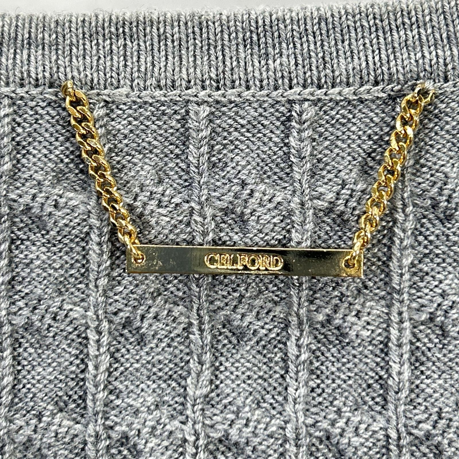CELFORD セルフォード 25AW グレー シルクカシミア混 ファートリムカーディガン トップス