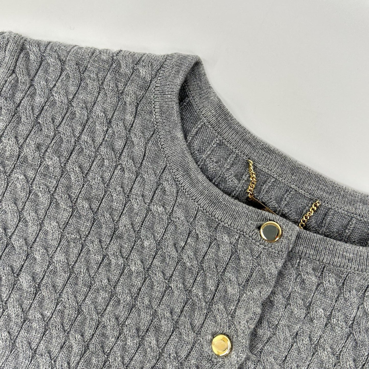 CELFORD セルフォード 25AW グレー シルクカシミア混 ファートリムカーディガン トップス