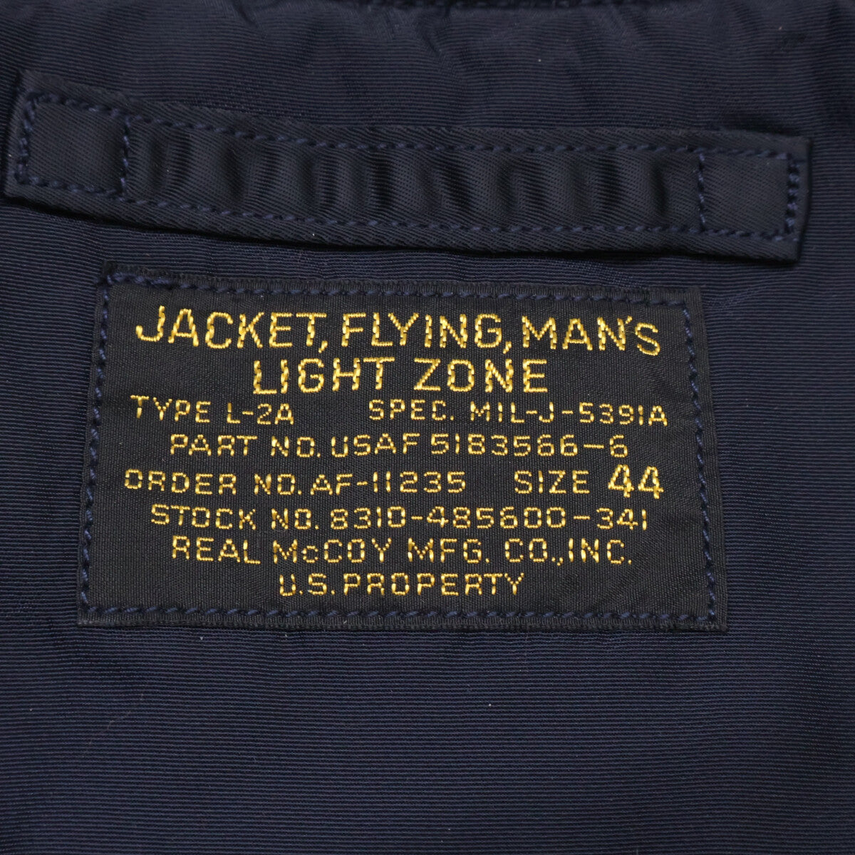 THE REAL MCCOY'S ザリアルマッコイズ 【美品】MJ23003 TYPE L-2A REAL McCOY MFG. CO. フライトジャケット ジャケット