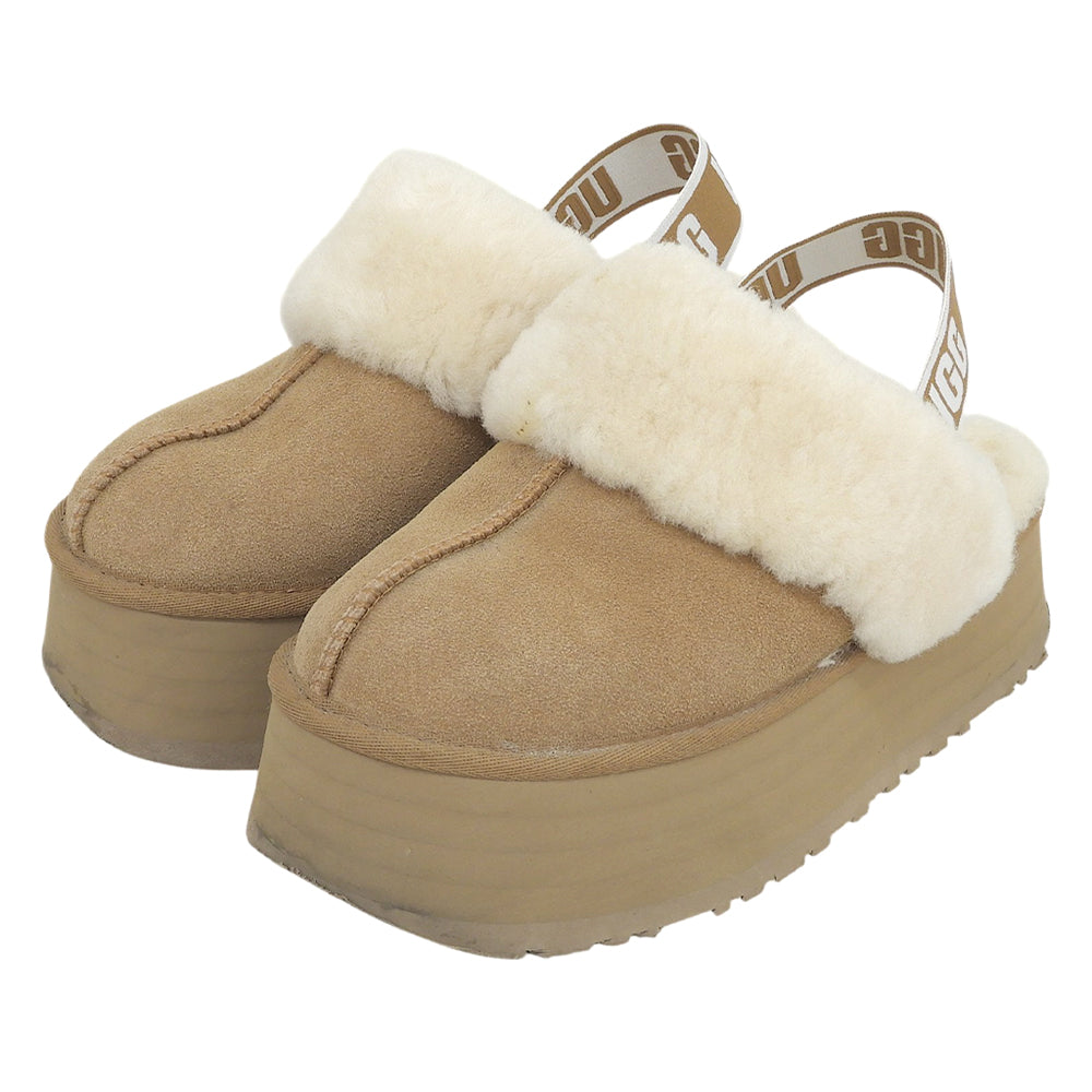 UGG Funkette Suede Platform Shoes Women's Beige 25cm 1113474 Shoes