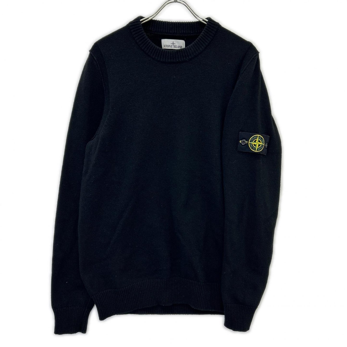 STONE ISLAND ストーンアイランド 7915508A3 ブラック クルーネックニット トップス