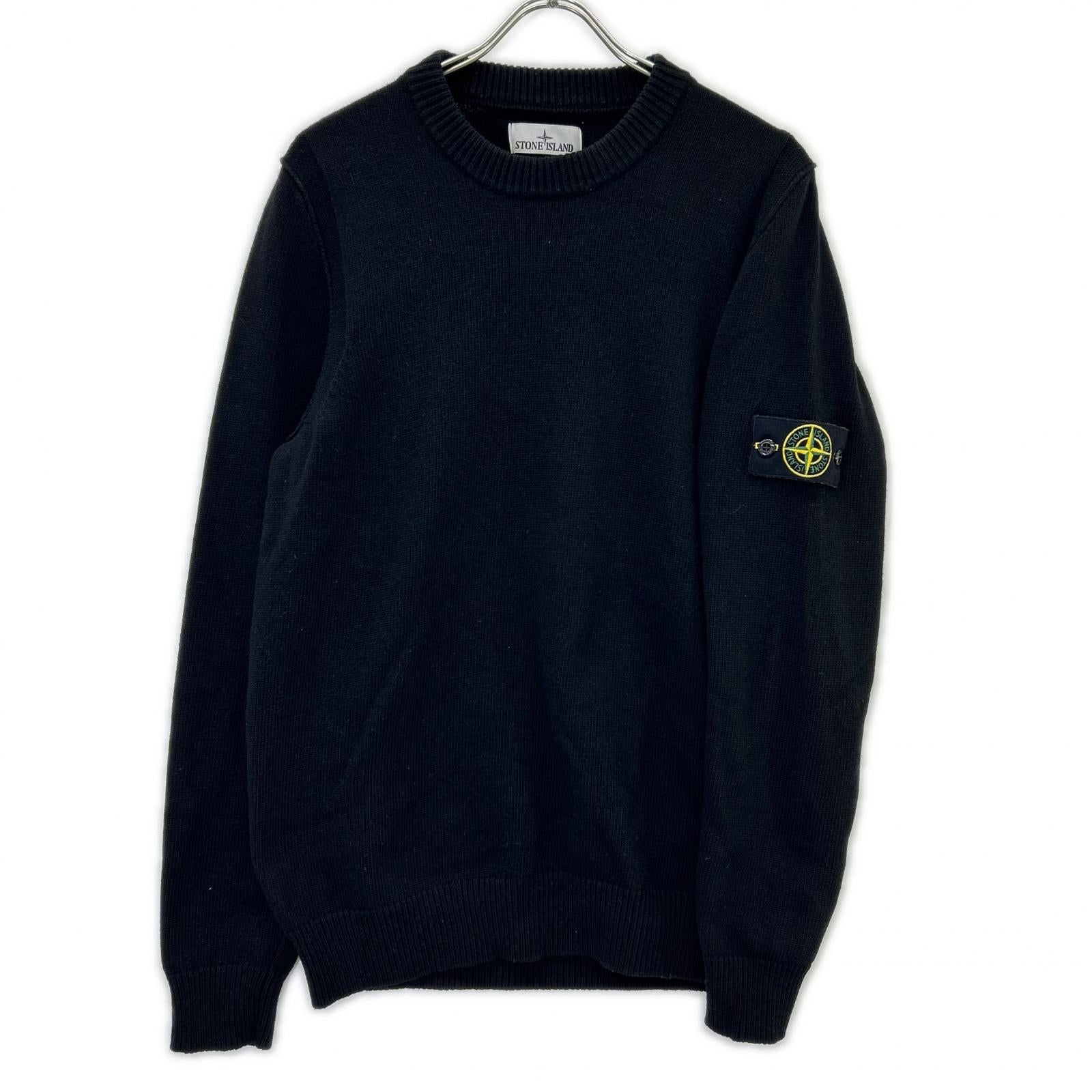 STONE ISLAND ストーンアイランド 7915508A3 ブラック クルーネックニット トップス