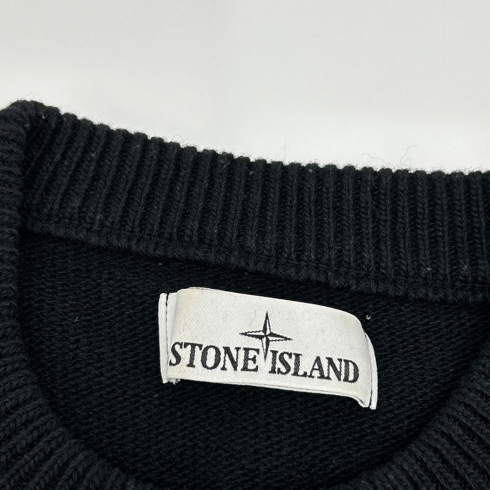 STONE ISLAND ストーンアイランド 7915508A3 ブラック クルーネックニット トップス