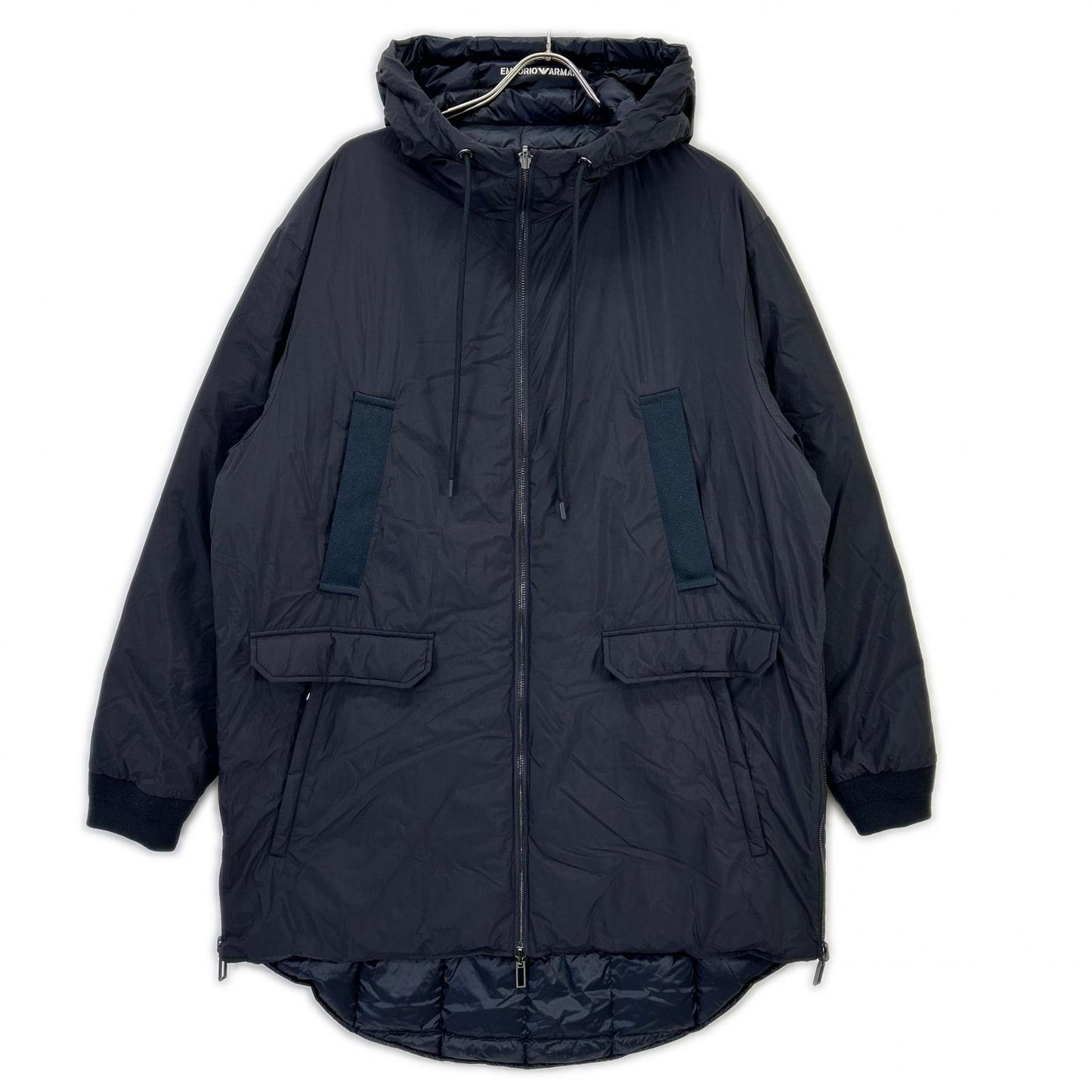 EMPORIO ARMANI エンポリオアルマーニ ブラック ネイビー リバーシブル ダウンコート コート