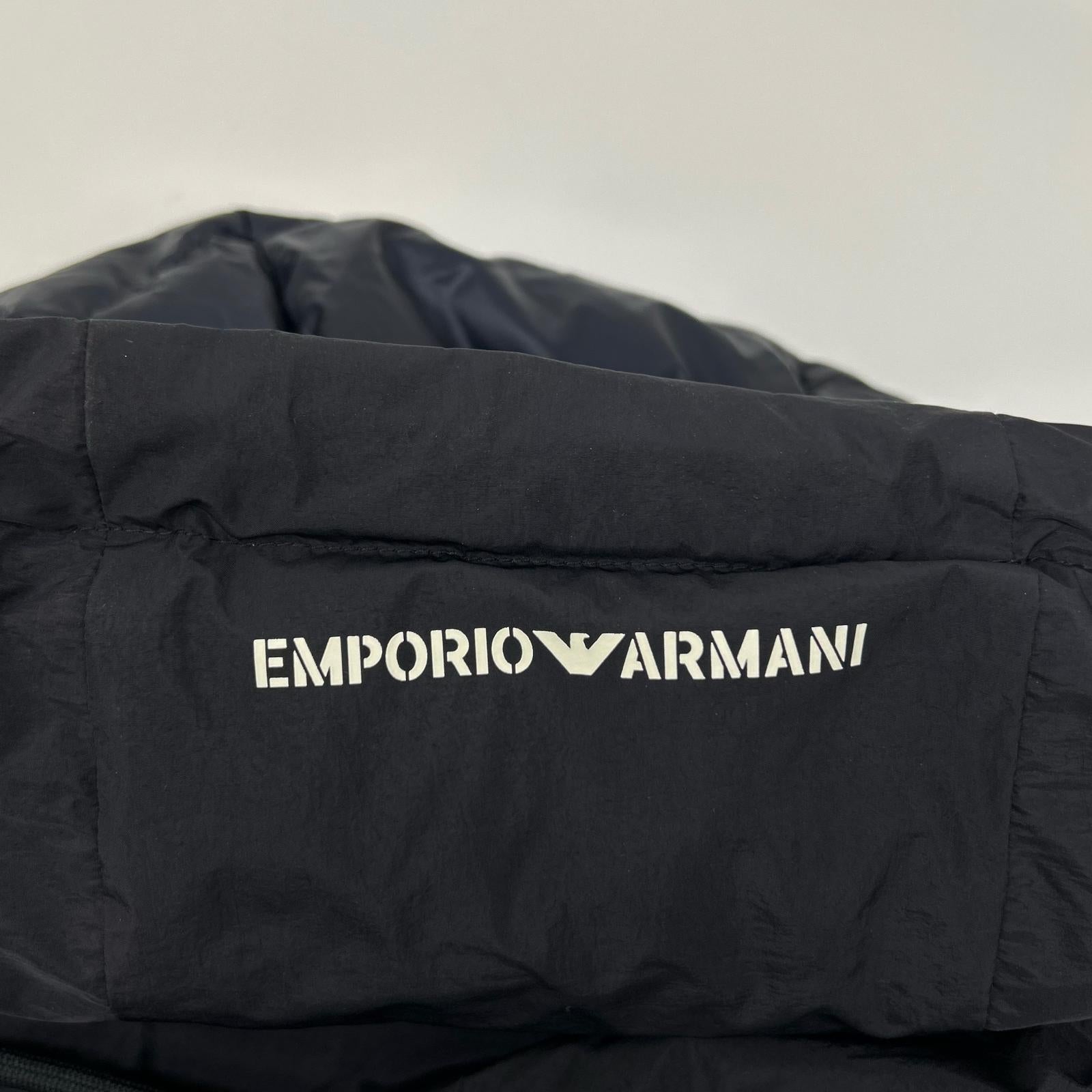 EMPORIO ARMANI エンポリオアルマーニ ブラック ネイビー リバーシブル ダウンコート コート