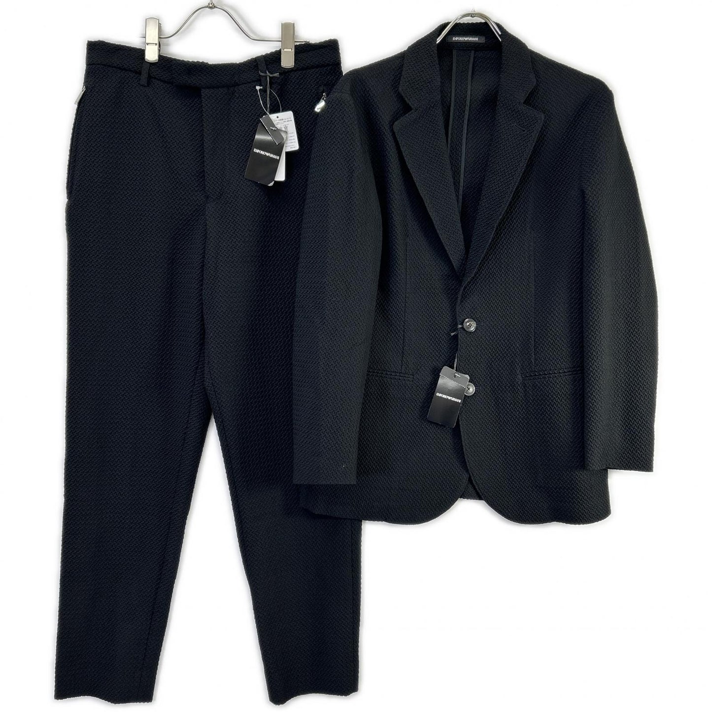 EMPORIO ARMANI エンポリオアルマーニ ブラック E31G37 E31P52 ジャケット パンツ セットアップ スーツ セットアップ