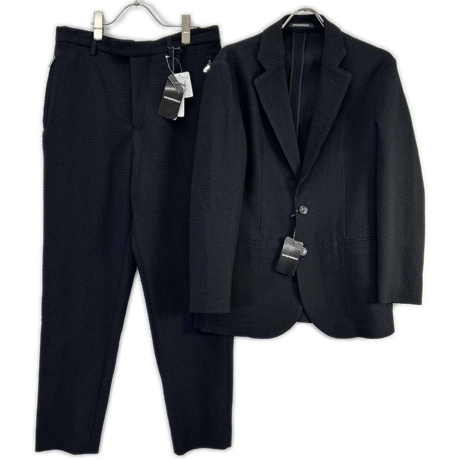 EMPORIO ARMANI エンポリオアルマーニ ブラック E31G37 E31P52 ジャケット パンツ セットアップ スーツ セットアップ