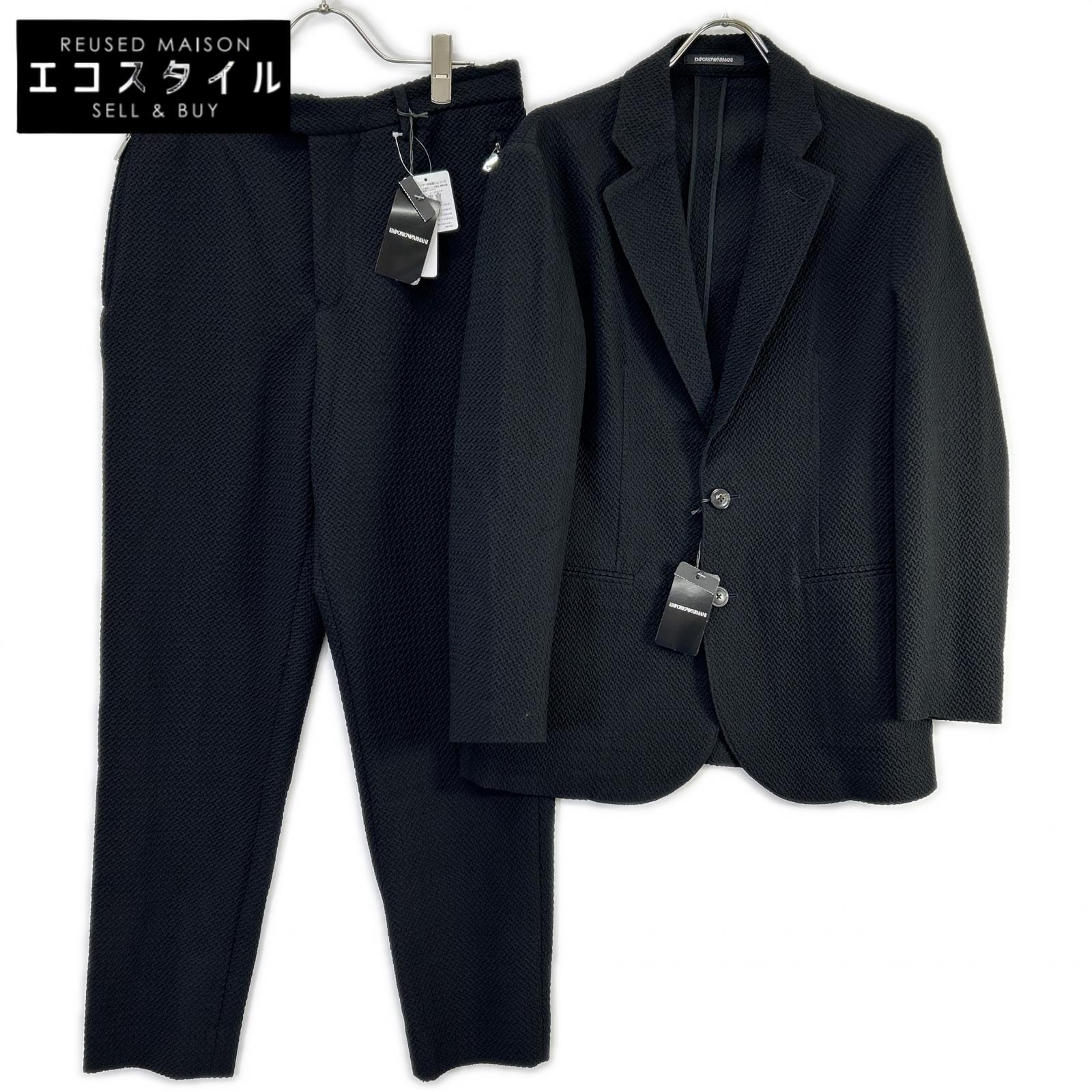 EMPORIO ARMANI エンポリオアルマーニ ブラック E31G37 E31P52 ジャケット パンツ セットアップ スーツ セットアップ