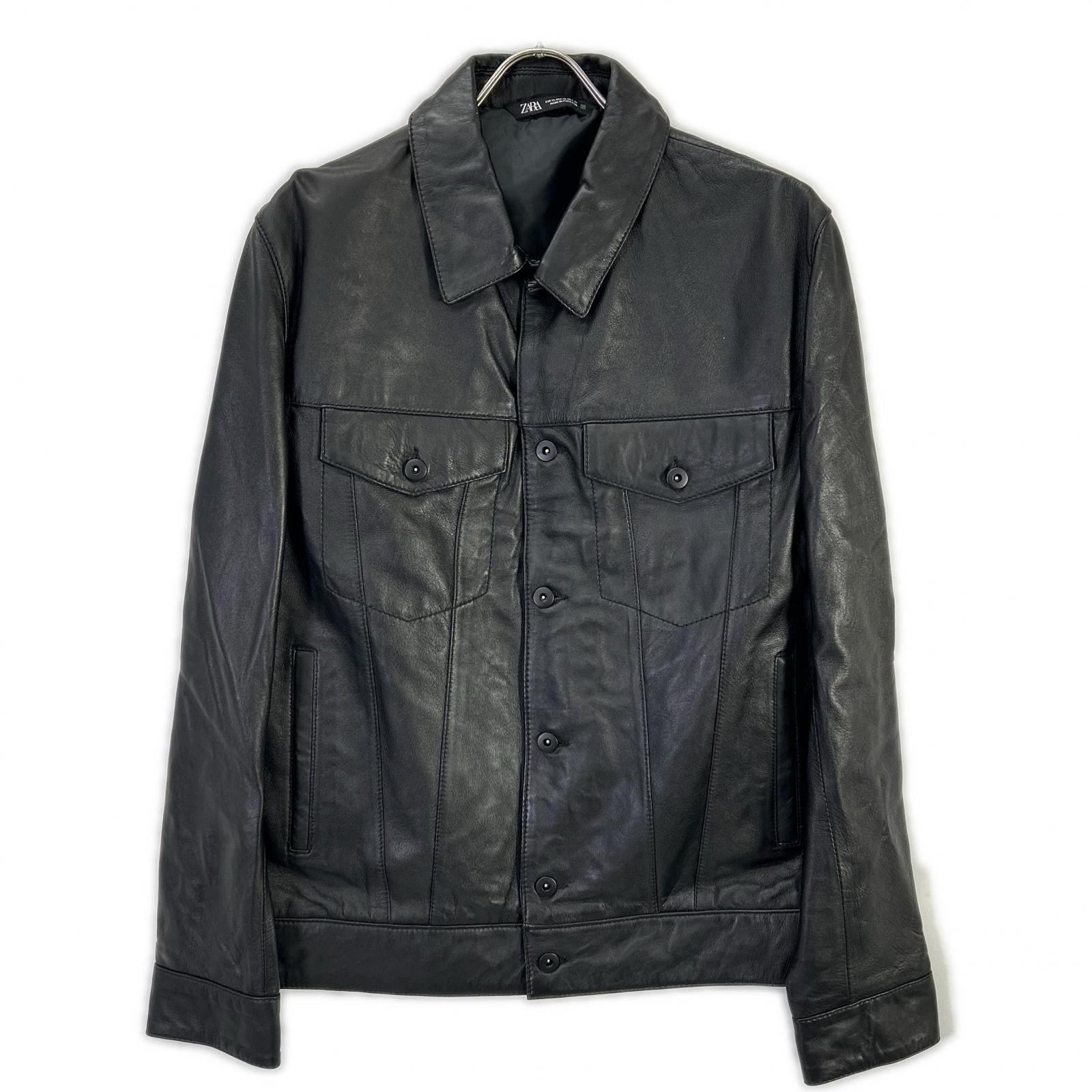 ZARA ザラ ブラック ラムスキン レザージャケット ジャケット