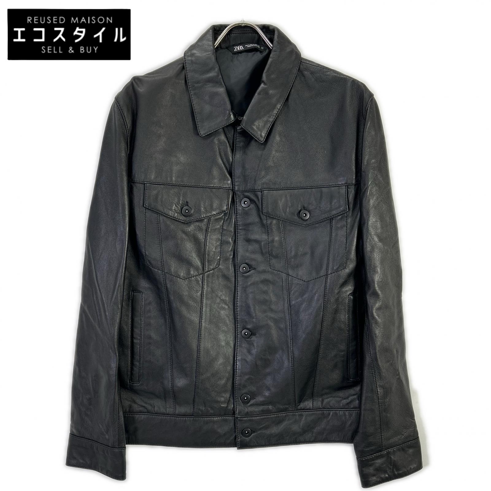 ZARA ザラ ブラック ラムスキン レザージャケット ジャケット