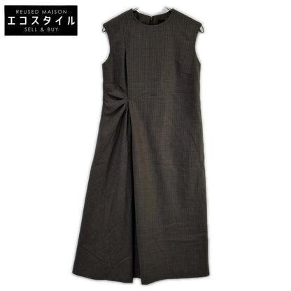 TOMORROWLAND Tomorrowland 25【collection】 Brown Single-Track-Stripe Asymmetric Draped Dress Dress