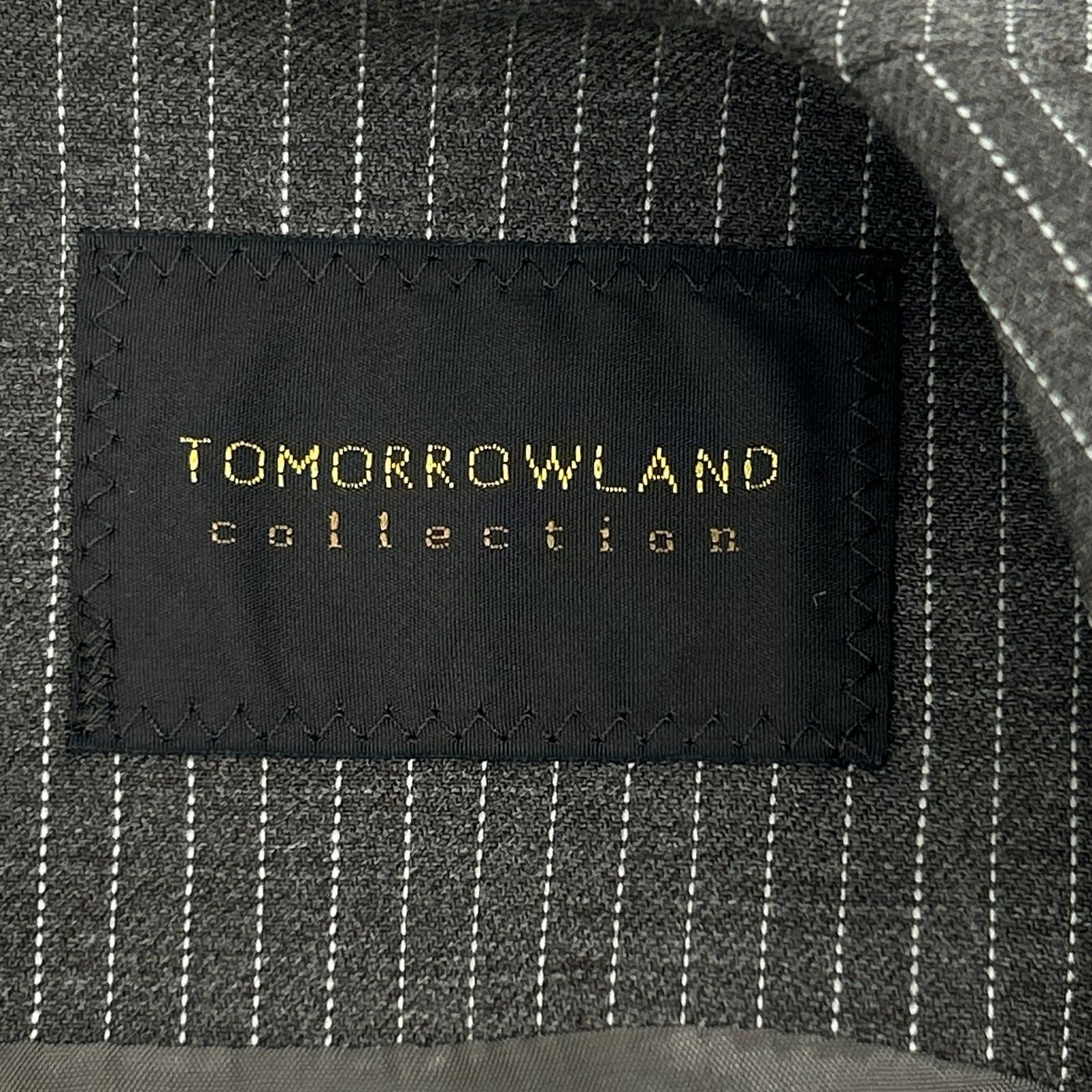 TOMORROWLAND トゥモローランド 25年【collection】 ブラウン シングルトラックストライプ アシンメトリードレープワンピース ワンピース