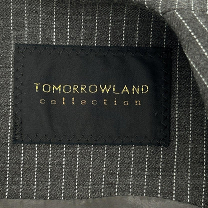TOMORROWLAND トゥモローランド 25年【collection】 ブラウン シングルトラックストライプ アシンメトリードレープワンピース ワンピース