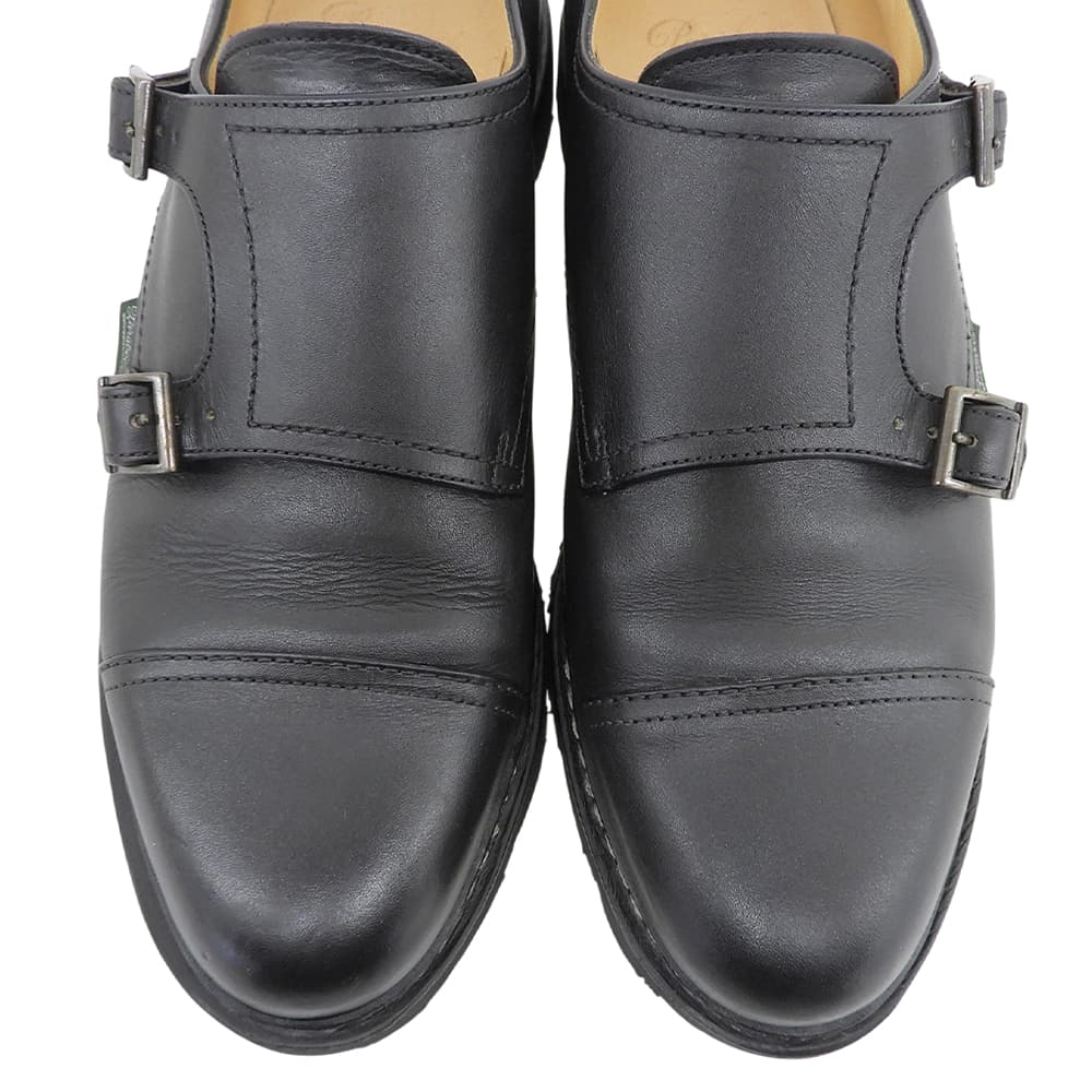 パラブーツ ウィリアム レザー ダブルモンクストラップシューズ 黒 8 Paraboot パラブーツ ダブルモンク WILLIAM ウィリアム レザーシューズ