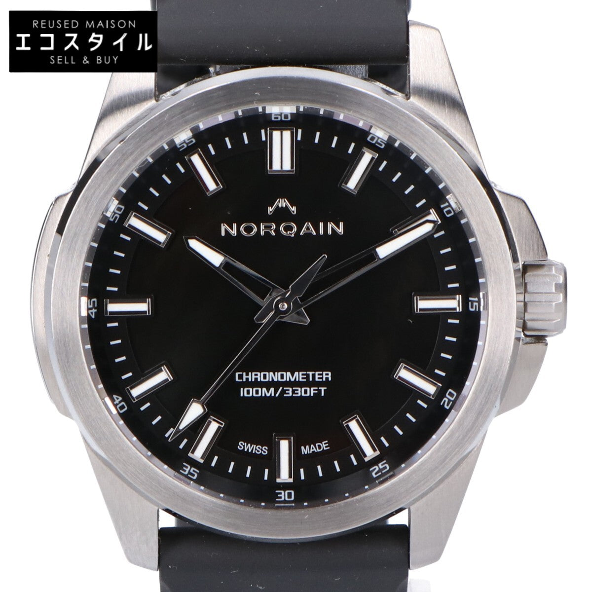 NORQAIN ノルケイン 美品 NN3000S03A/MBJ301 インディペンデンス JP ブラックMOP ラバーバンド 42mm 自動巻き 腕時計