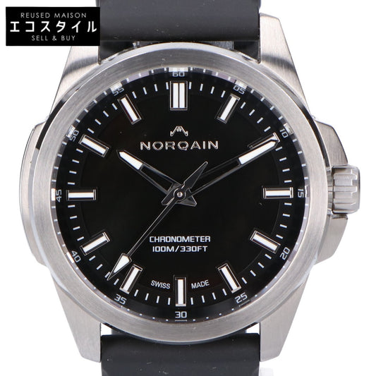 NORQAIN ノルケイン 美品 NN3000S03A/MBJ301 インディペンデンス JP ブラックMOP ラバーバンド 42mm 自動巻き 腕時計