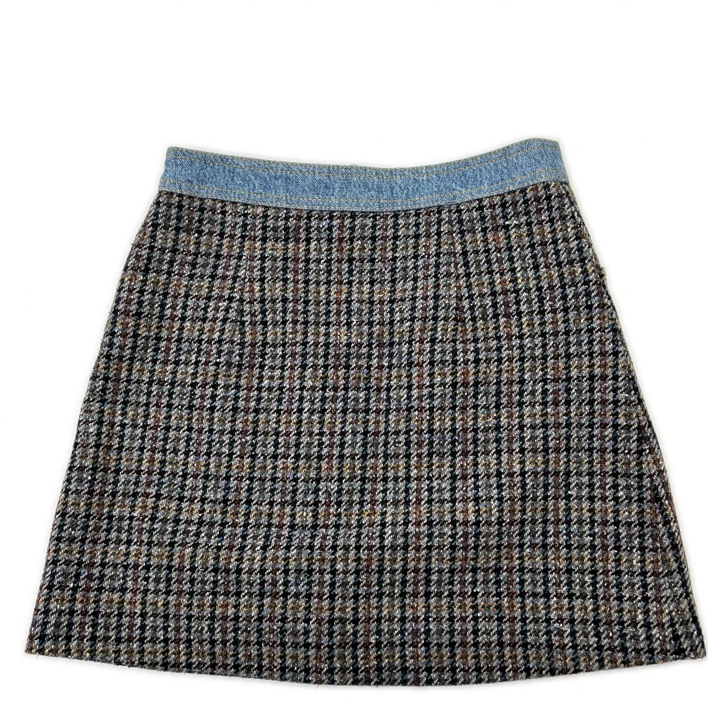 SANDRO サンドロ ブルー SFPJU00752-D284 Short tweed and denim skirt スカート