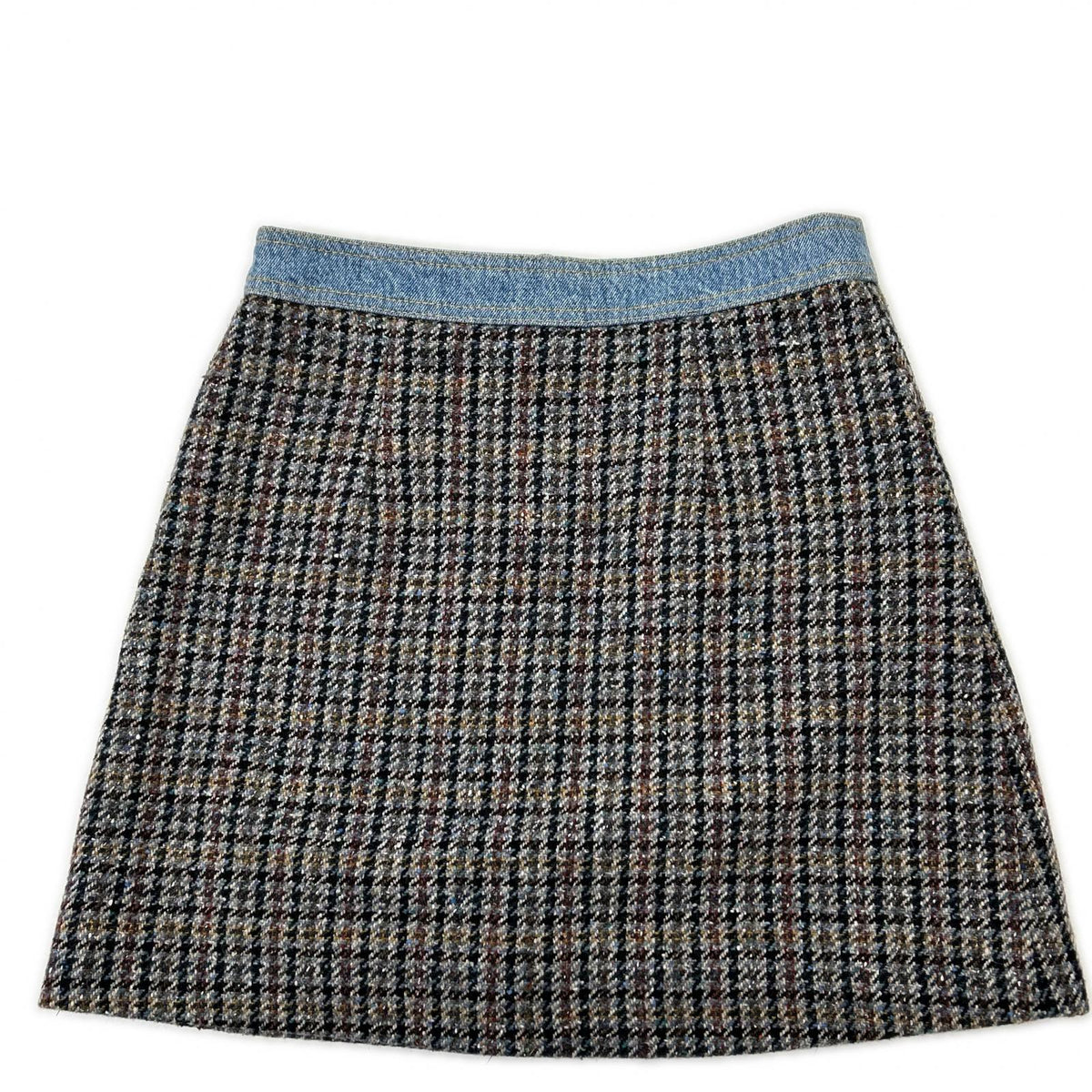 SANDRO サンドロ ブルー SFPJU00752-D284 Short tweed and denim skirt スカート