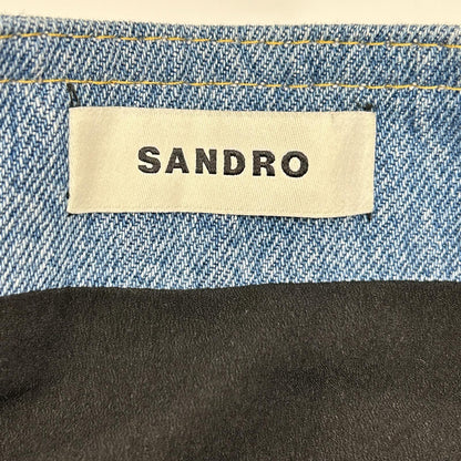 SANDRO サンドロ ブルー SFPJU00752-D284 Short tweed and denim skirt スカート
