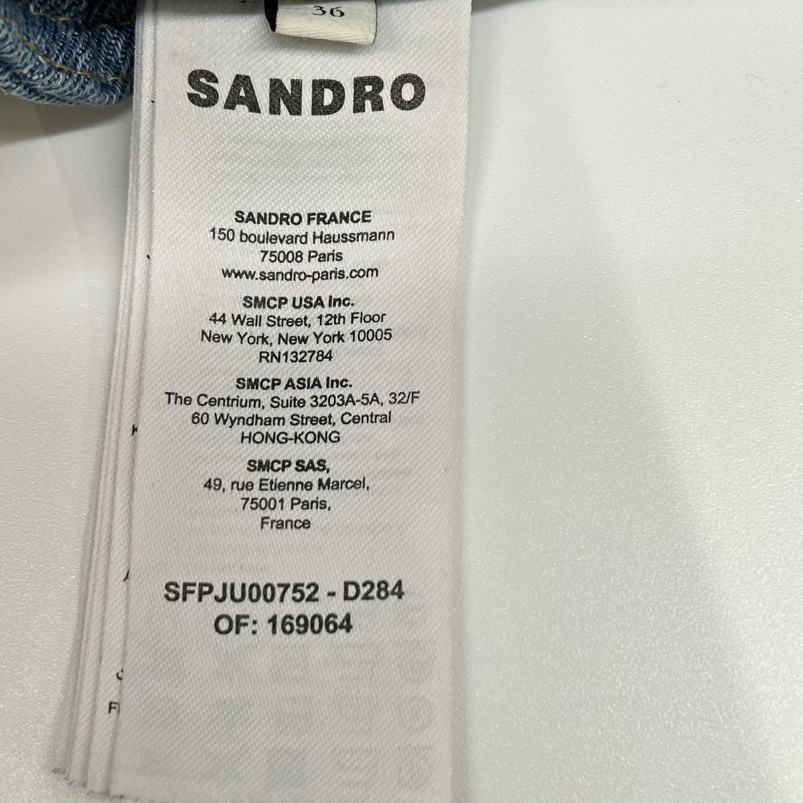 sandro サンドロ ブルー SFPJU00752-D284 Short tweed and denim skirt スカート