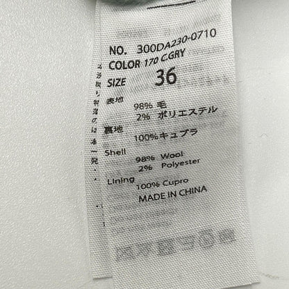 ENFOLD エンフォルド 300DA230-0710 グレー×グリーン ウール ノーカラーコート コート
