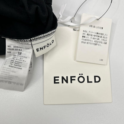 ENFOLD エンフォルド ブラック ダブルクロス タックトラウザーパンツ ボトムス