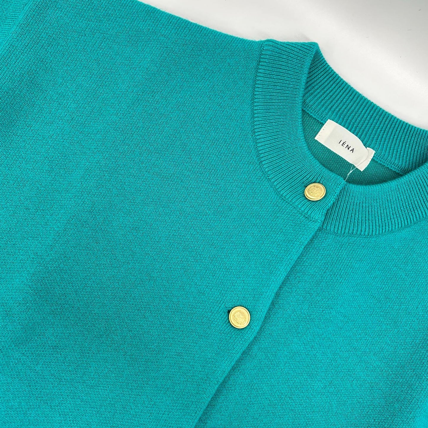 IENA イエナ グリーン ダブルフェイスニットカーディガン トップス