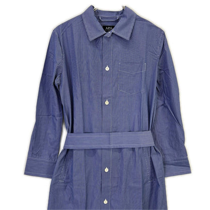 A.P.C. アーペーセー ブルー ストライプ Millie ロングシャツワンピース ワンピース