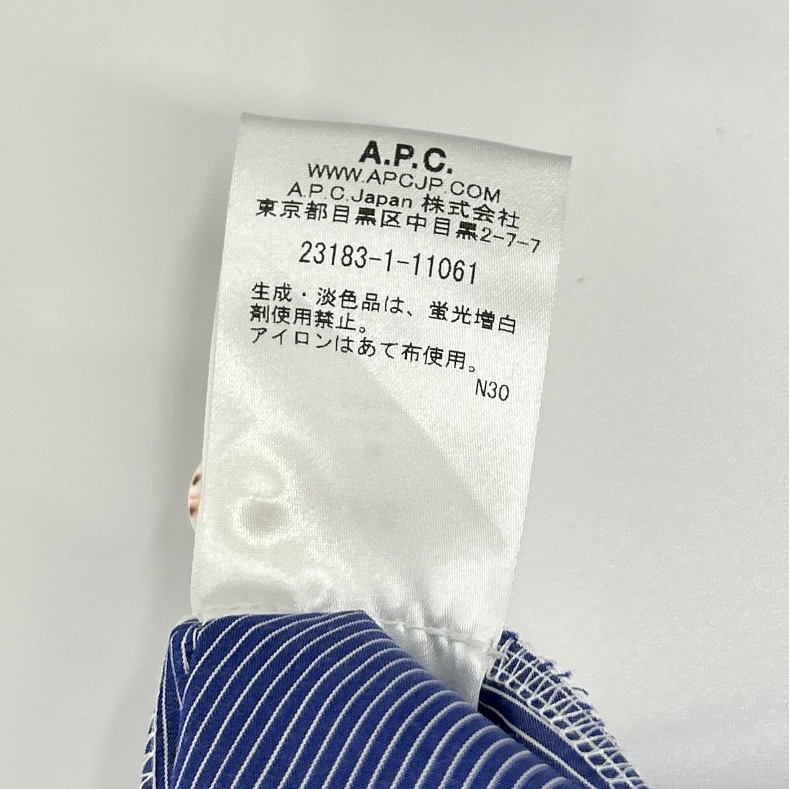 A.P.C. Blue Striped Millie Long Shirt Dress Dresses