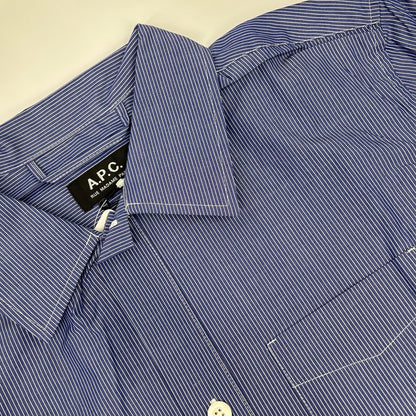 A.P.C. アーペーセー ブルー ストライプ Millie ロングシャツワンピース ワンピース