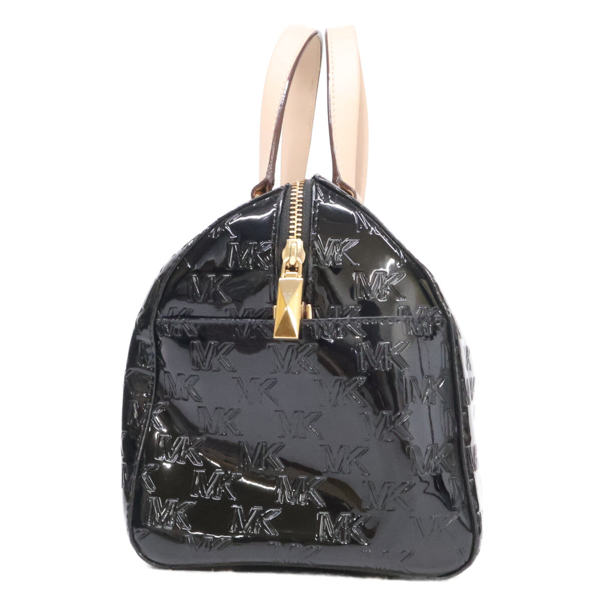 MICHAEL KORS マイケルコース 【美品】グレイソン エンボスロゴ パテント サッチェル ミディアム 2WAYショルダー ボストンバッグ