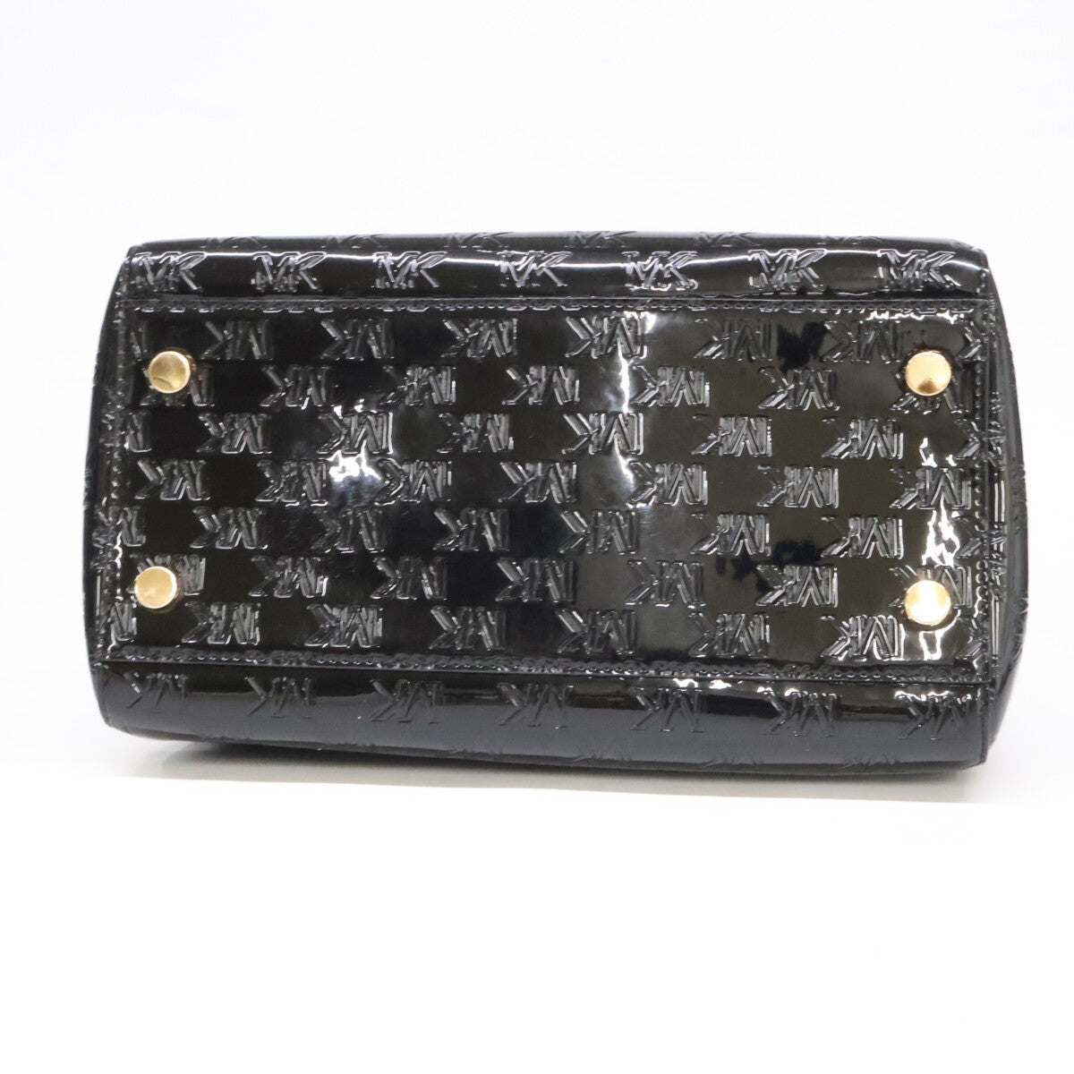 MICHAEL KORS マイケルコース 【美品】グレイソン エンボスロゴ パテント サッチェル ミディアム 2WAYショルダー ボストンバッグ