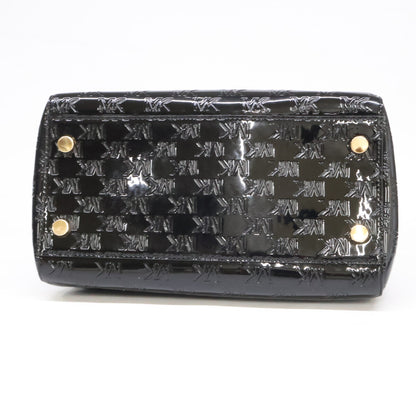 MICHAEL KORS マイケルコース 【美品】グレイソン エンボスロゴ パテント サッチェル ミディアム 2WAYショルダー ボストンバッグ