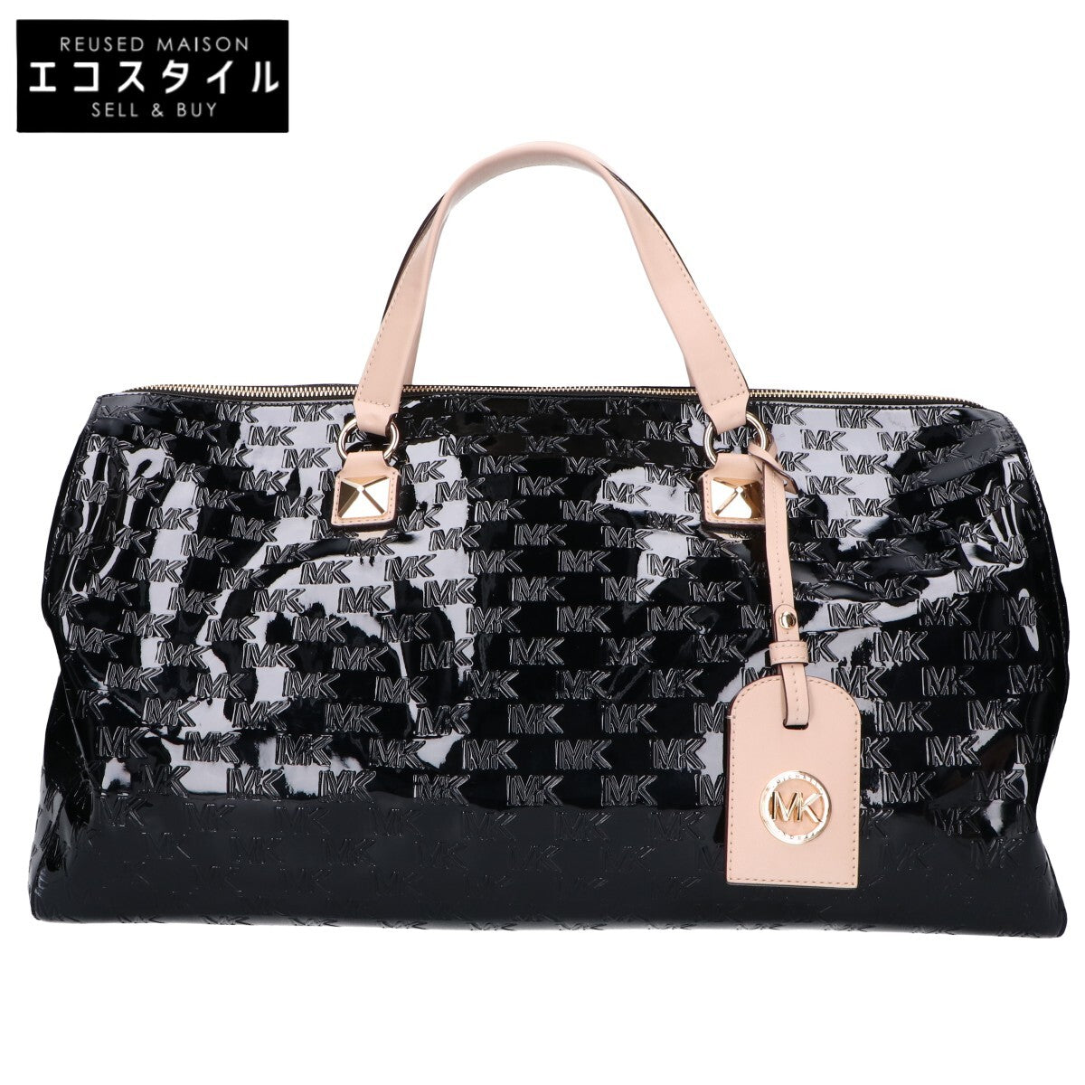 MICHAEL KORS マイケルコース グレイソン エンボスロゴ パテント サッチェル エクストララージ ボストンバッグ