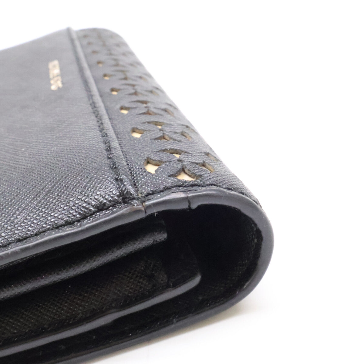 MICHAEL KORS マイケルコース サフィアーノレザー フラワーモチーフカットアウト ロングウォレット 長財布（小銭入れあり）