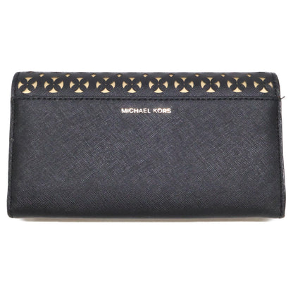 MICHAEL KORS マイケルコース サフィアーノレザー フラワーモチーフカットアウト ロングウォレット 長財布（小銭入れあり）