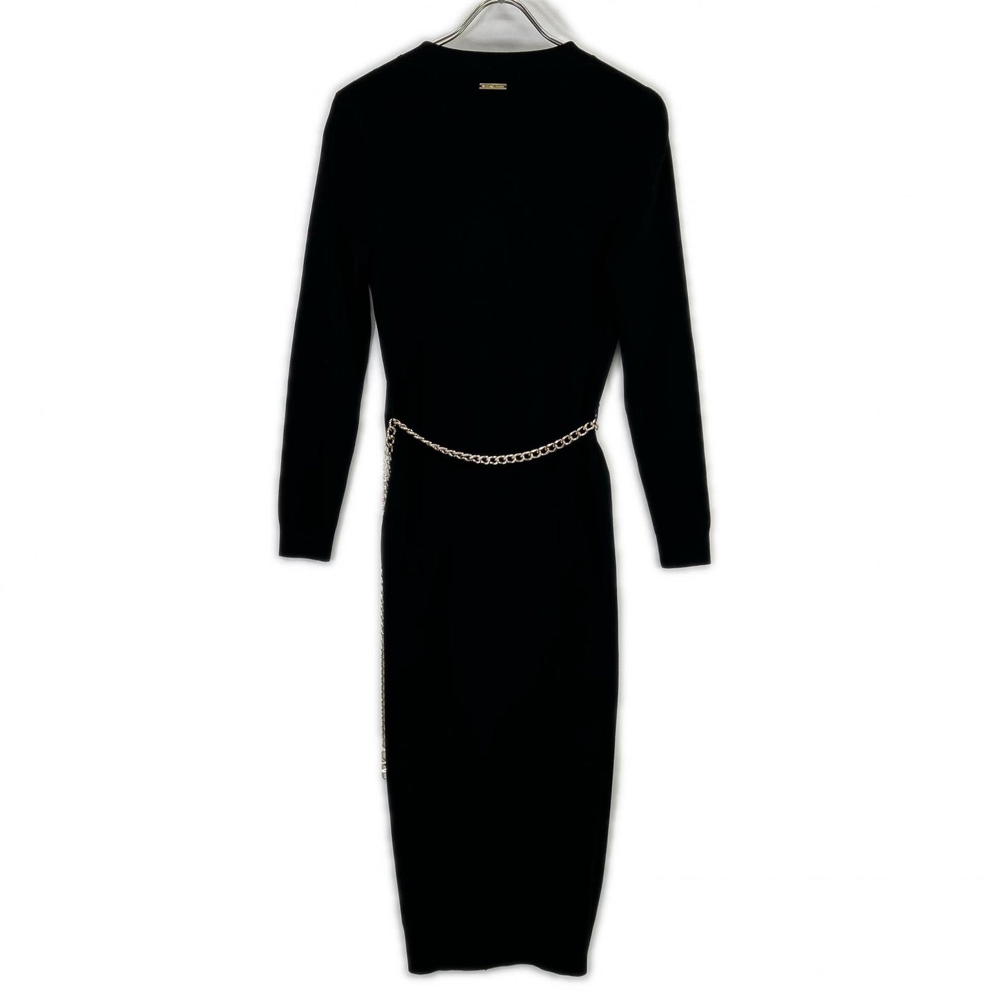 MICHAEL KORS Michael Kors Black MF381UB33D Stretch Viscose Belted Midi Dress Dress