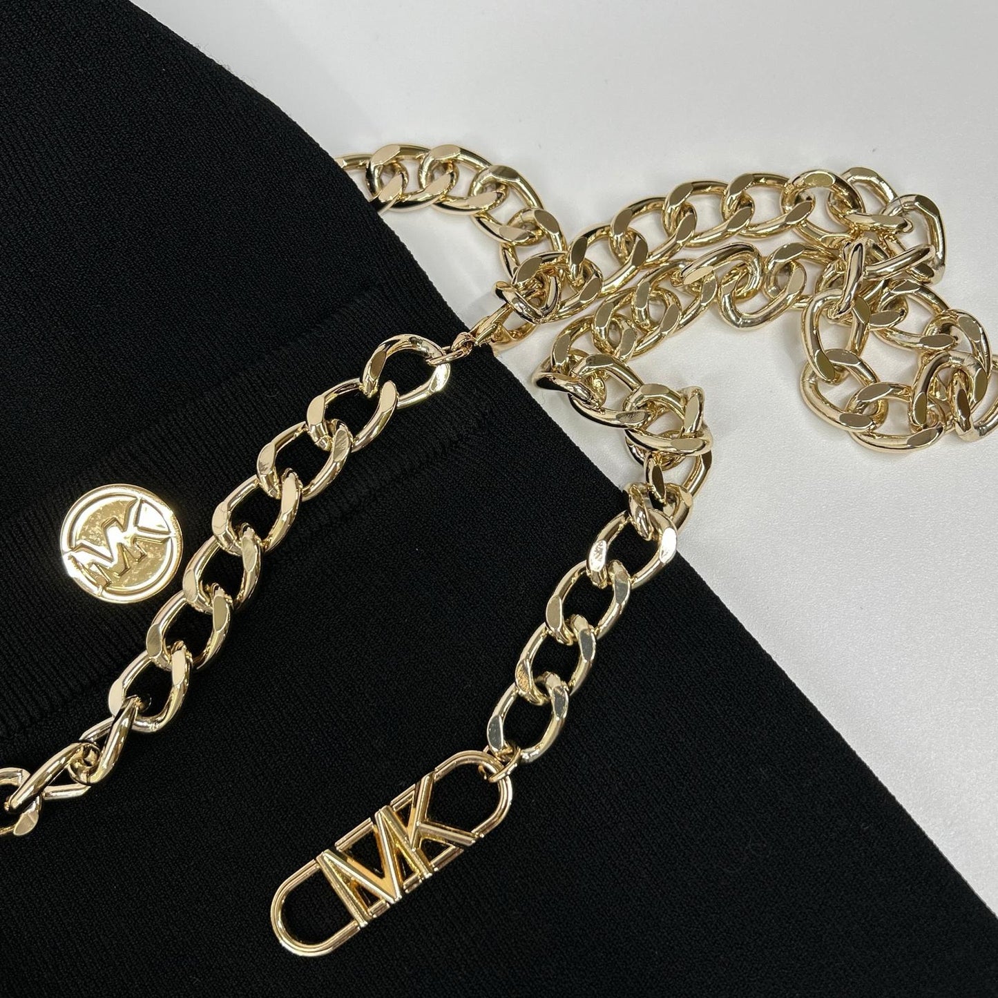 MICHAEL KORS マイケルコース ブラック MF381UB33D Stretch Viscose Belted Midi Dress ワンピース