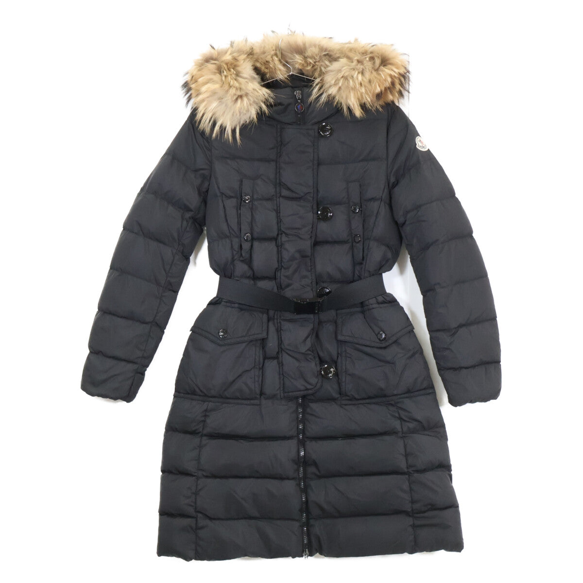 MONCLER モンクレール GENEVRIER ファー/ベルト付 フーディダウン コート