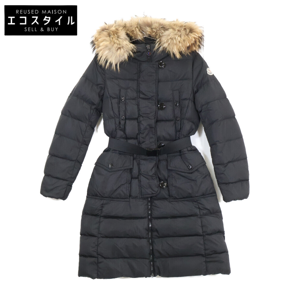 MONCLER モンクレール GENEVRIER ファー/ベルト付 フーディダウン コート