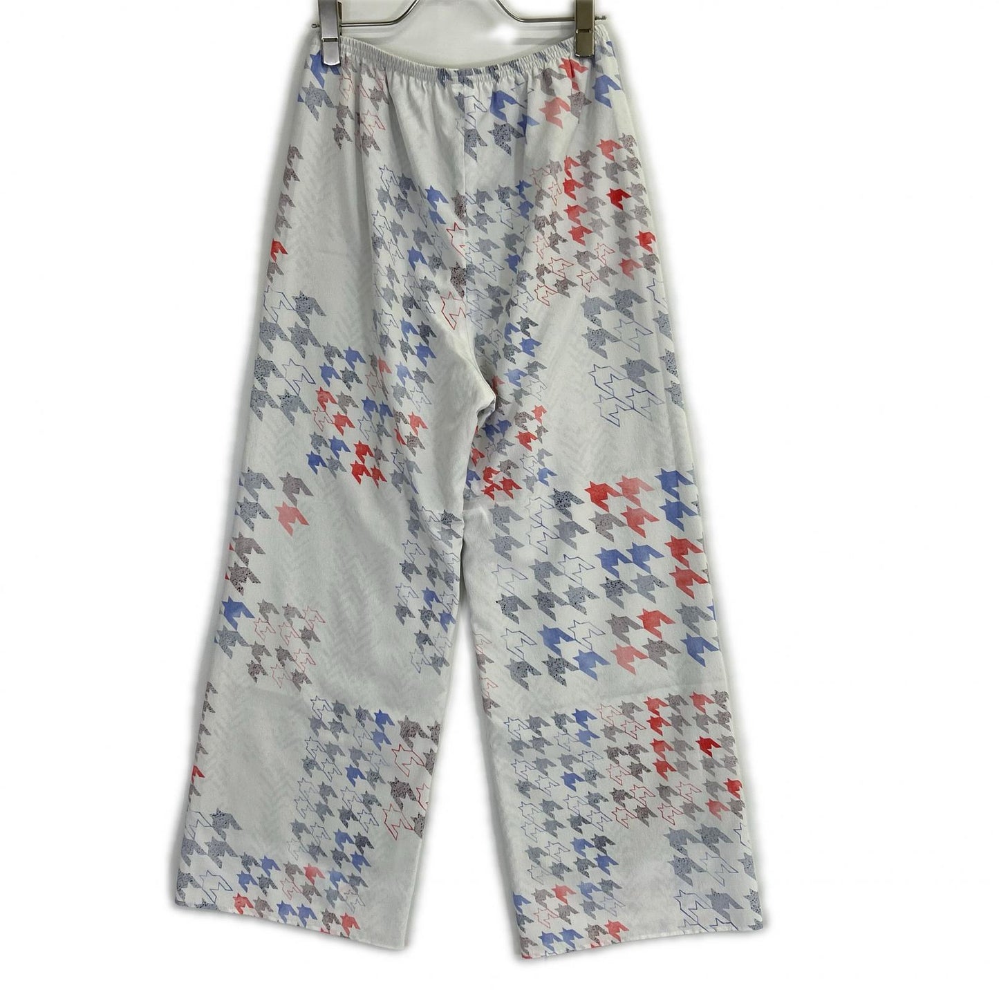 DES PRES Light Blue 22-04-11-04711 Multi Houndstooth-Print Relaxed Pants Bottoms