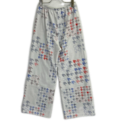DES PRES Light Blue 22-04-11-04711 Multi Houndstooth-Print Relaxed Pants Bottoms
