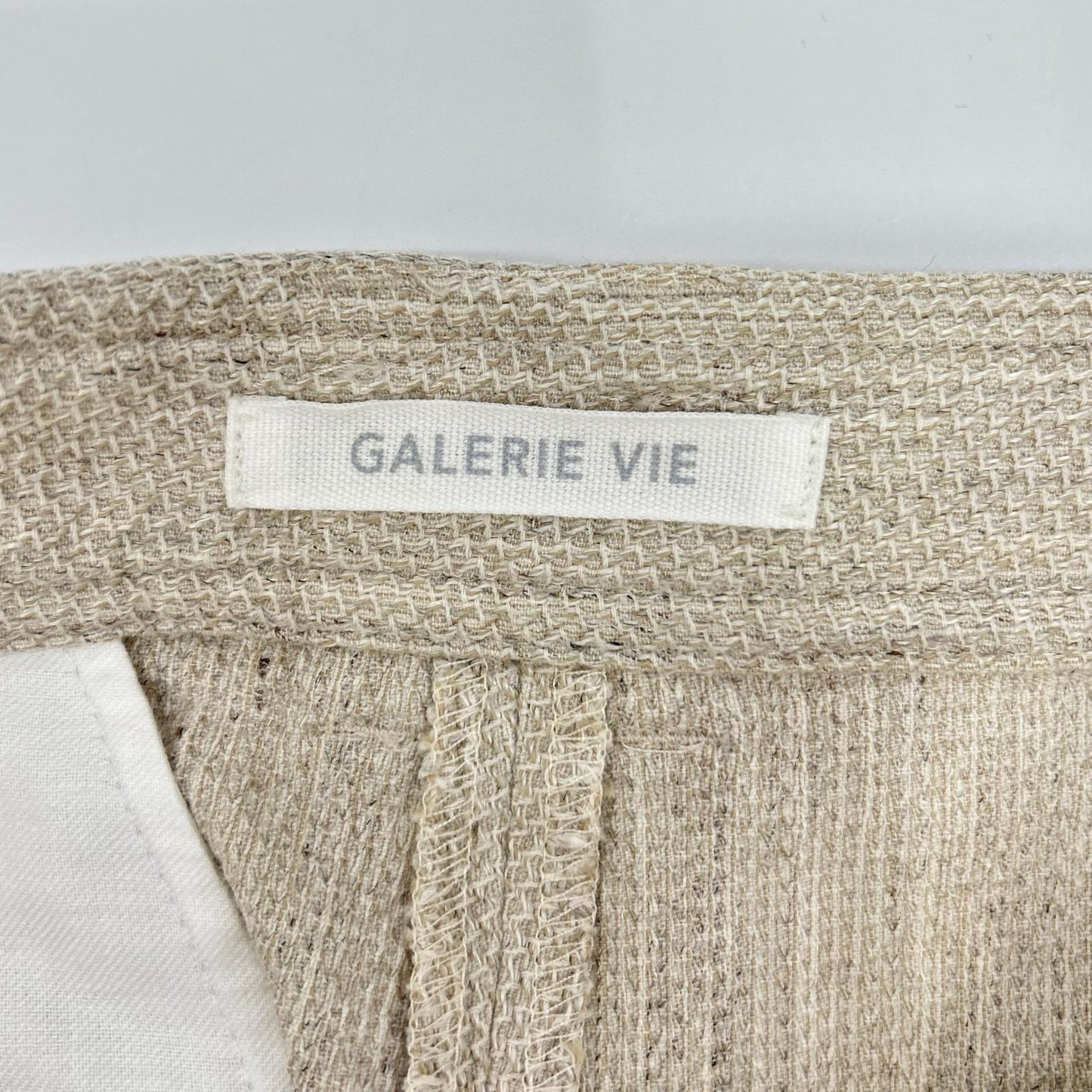 GALERIE VIE ギャルリーヴィー アイボリー 23-04-21-04202 コットンリネンストレッチ クロップドパンツ ボトムス