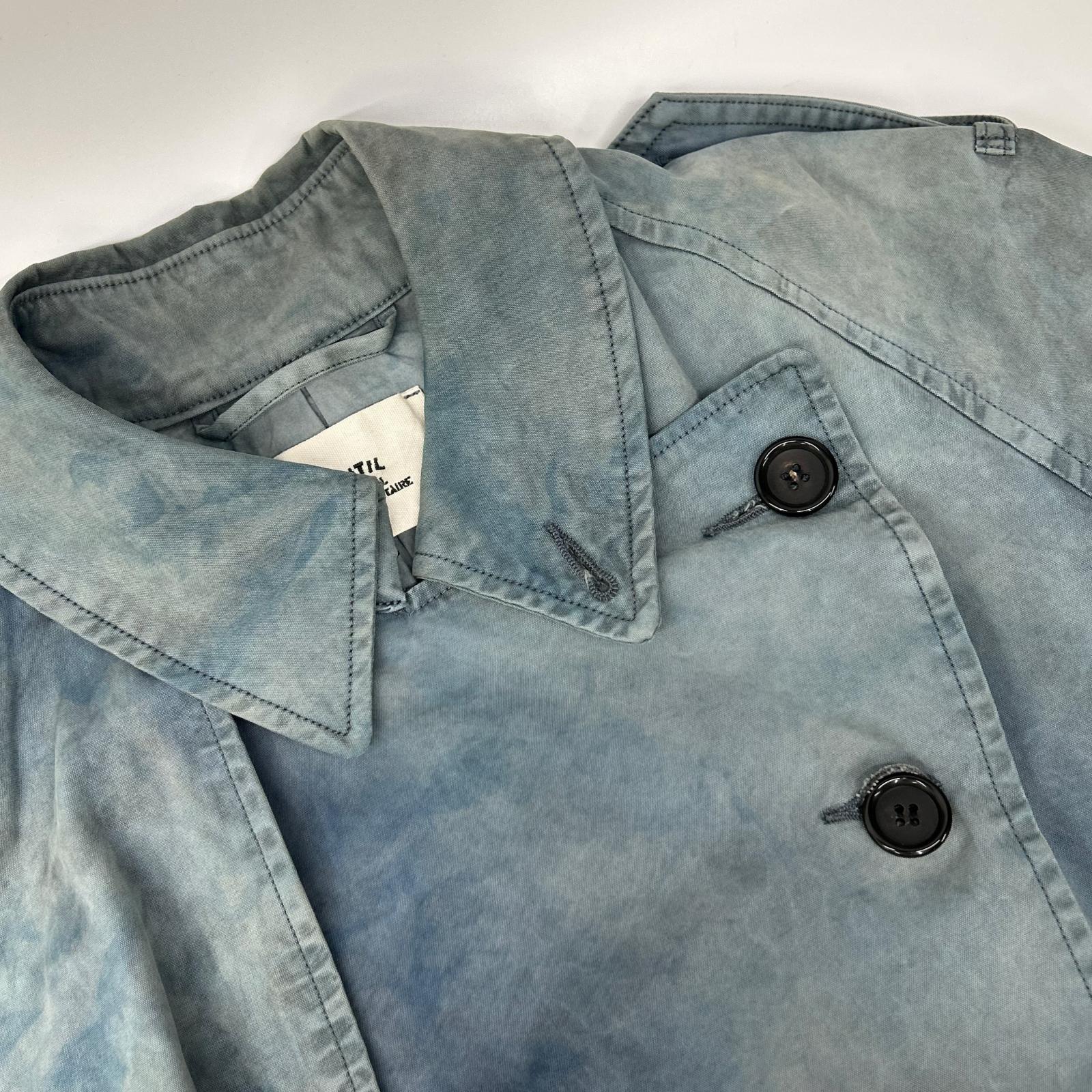 OUTIL ウティ ブルー 18AWーOU-T024 MANTEAU GABOURG コットン 染色 トレンチコート コート